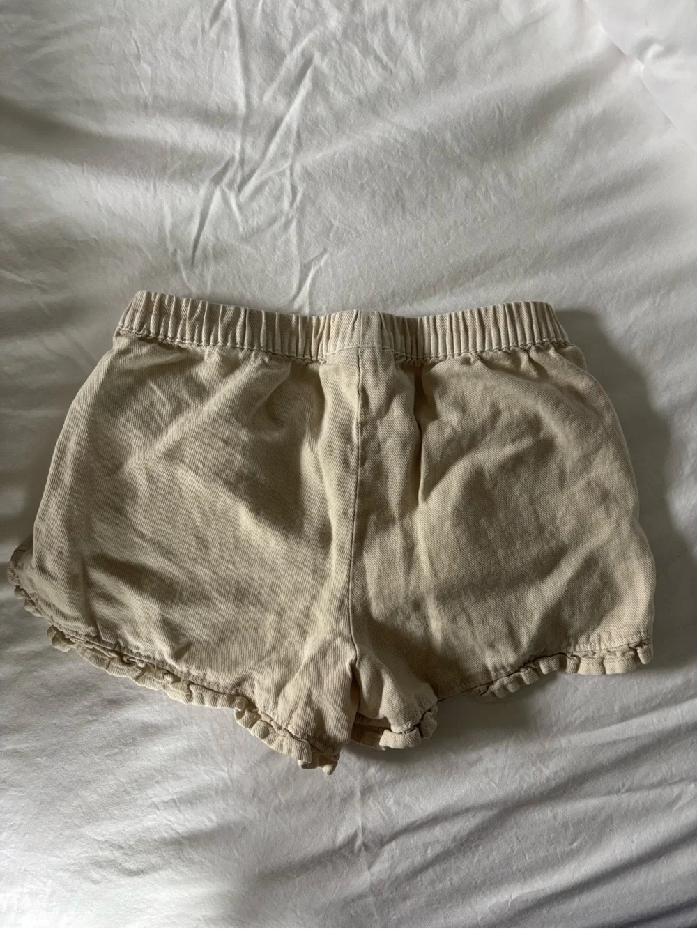 Cat & Jack Cream Ruffle Hem Pull-On Shorts